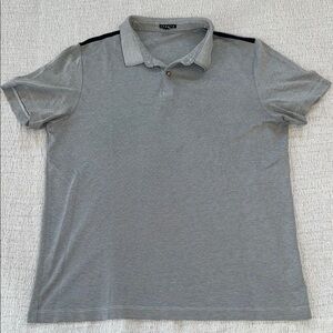 Theory Gray Polo Shirt with Black Accents